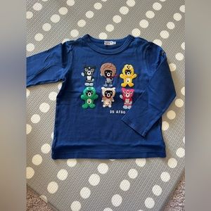 Mikihouse long sleeve T-shirt with embroidered bears